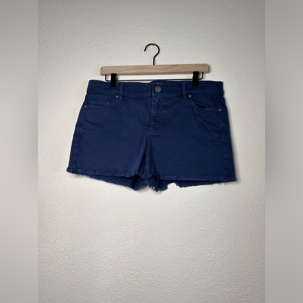 Loft Blue Denim Fray Shorts Size 30/10